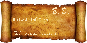 Baluch Dános névjegykártya